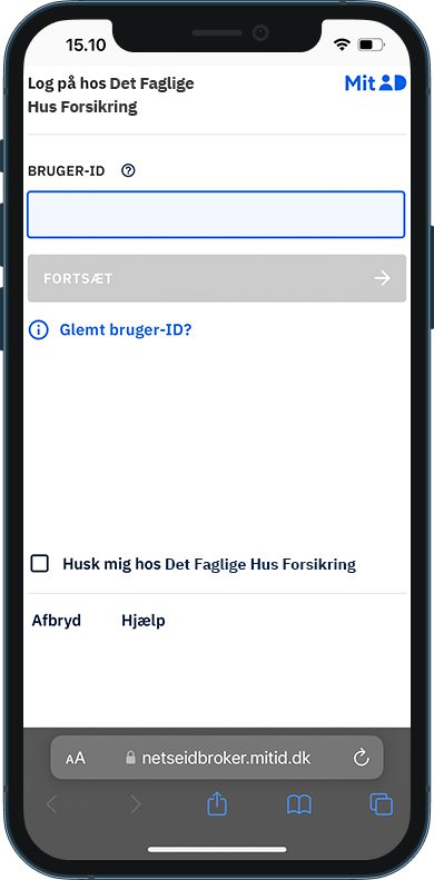 Screen af Min side gem fane_Trin 1_IPhone