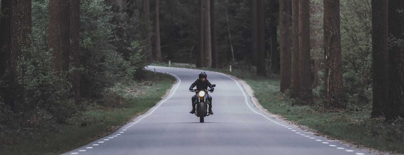 Motorcykel i skov